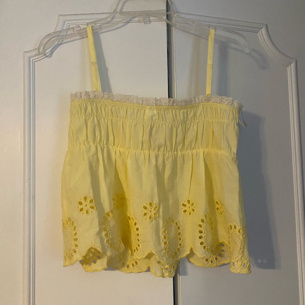 Derek Heart Yellow Eyelet Camisole